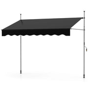 Tenda avvolgibile 250 x 120 x 210-300 cm con manovella regolabile e protezione solare in poliestere nero 20_0013657