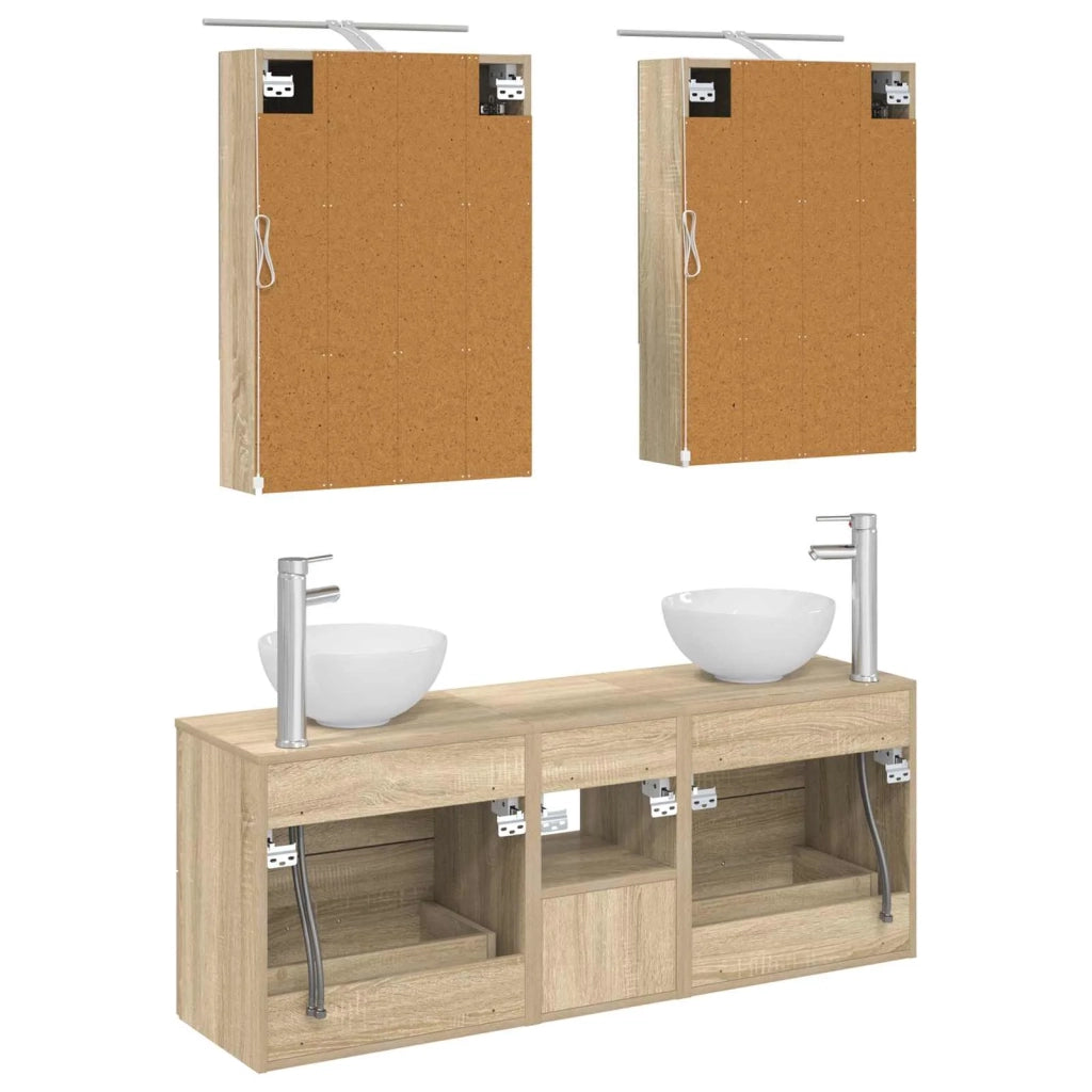 Set di Armadi da Bagno 5 pcs Rovere Sonoma 50 x 14,5 x 70 cm 3406681