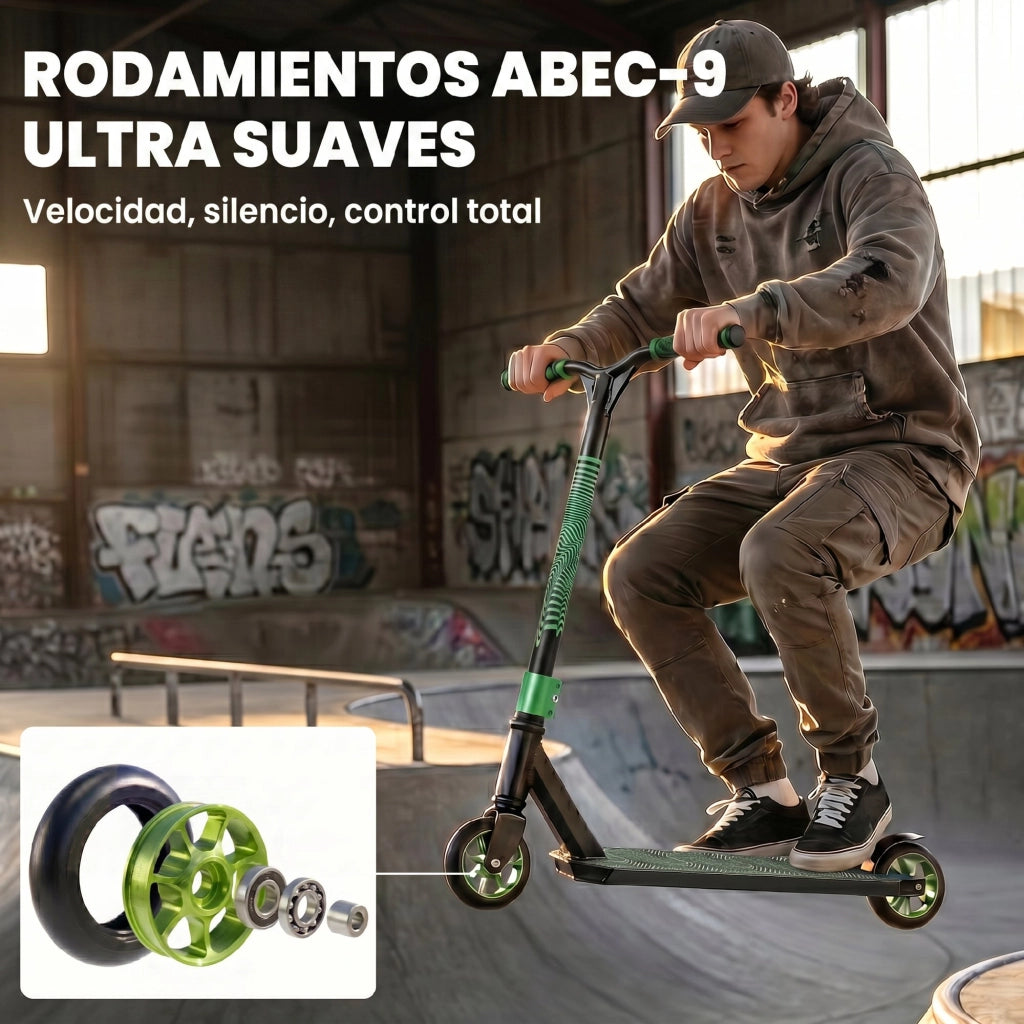 Patinete Freestyle per Skatepark con Ruote 120 mm ¨C zephmum ¨C Verde