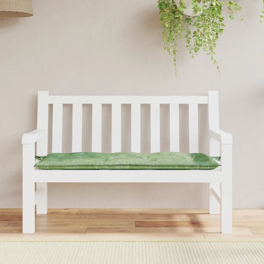 Cuscino Panca Giardino-Cuscini per panchina da esterno con Motivo a Foglie 120x50x7 cm Tessuto