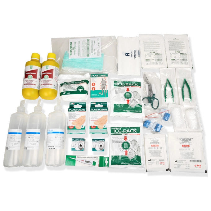 PVS PDM091 Kit Reintegro Pronto Soccorso Industriale DM388 3+ persone senza sfigmomanometro colore Verde