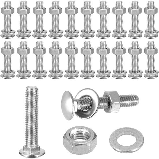 Viti a testa rovesciabile 25 pezzi - M6 x 40mm - Acciaio inossidabile A2 V2A - Testa rovesciabile verniciabile - Con viti e rondelle - Alta resistenza - Viti a testa rovesciabile