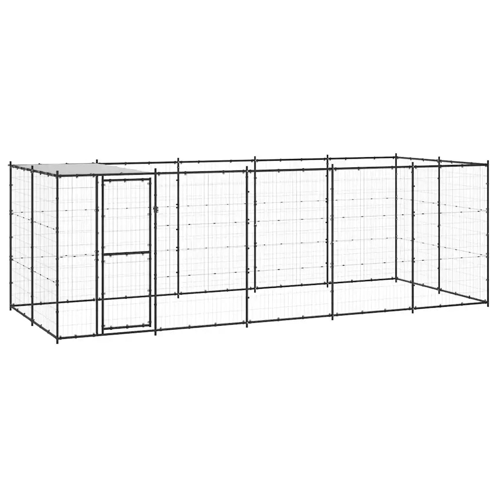 Gabbia per Cani da Esterno in Acciaio con Tetto 12,1 mÂ² cod mxl 55127