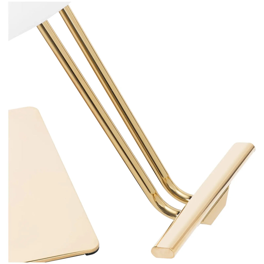 Poltrona professionale per parrucchiere con poggiapiedi portata 200 kg acciaio inox PVC oro e bianco 14_0008952