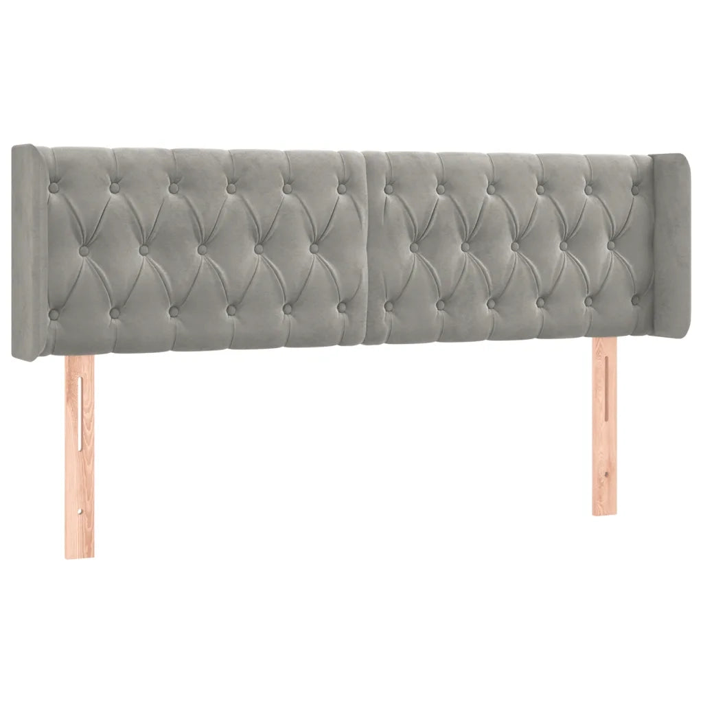 Testiera a LED Grigio Chiaro 163x16x78/88 cm in Velluto 3123626