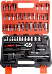 Kit di chiavi per auto e motocicletta - Set di strumenti per la riparazione - Cassa - Riparazione auto - 53 pezzi