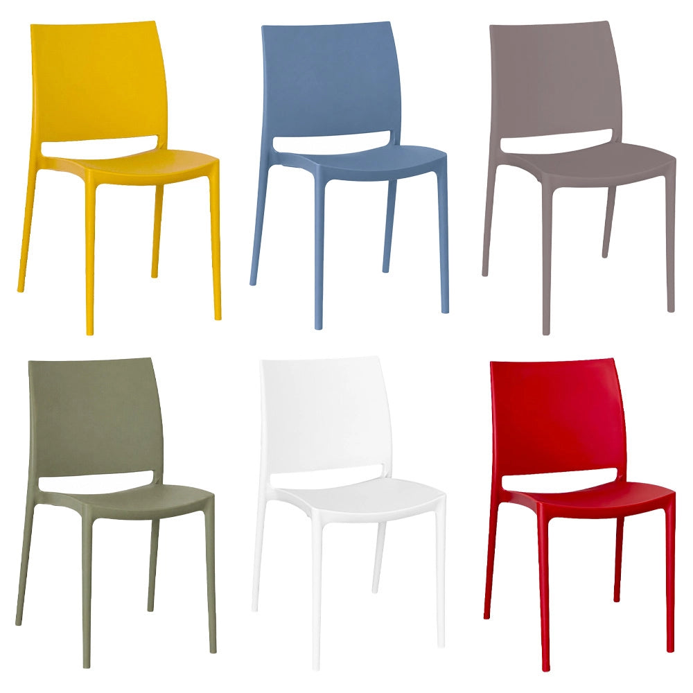 Set di 6 sedie Altea in polipropilene giallo blu tortora verde bianco rosso