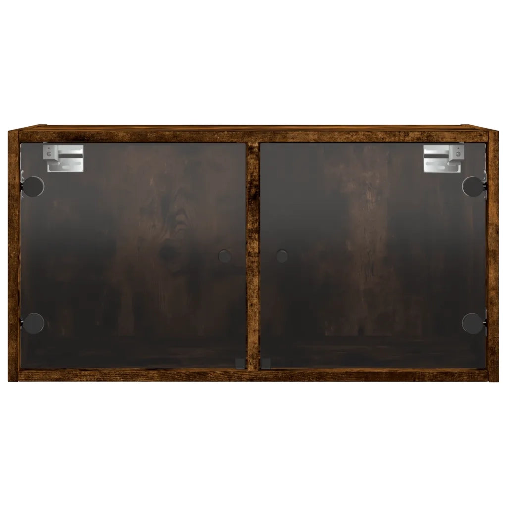 vidaXL Mobile a Muro con Ante in Vetro Rovere Fumo 68,5x37x35 cm