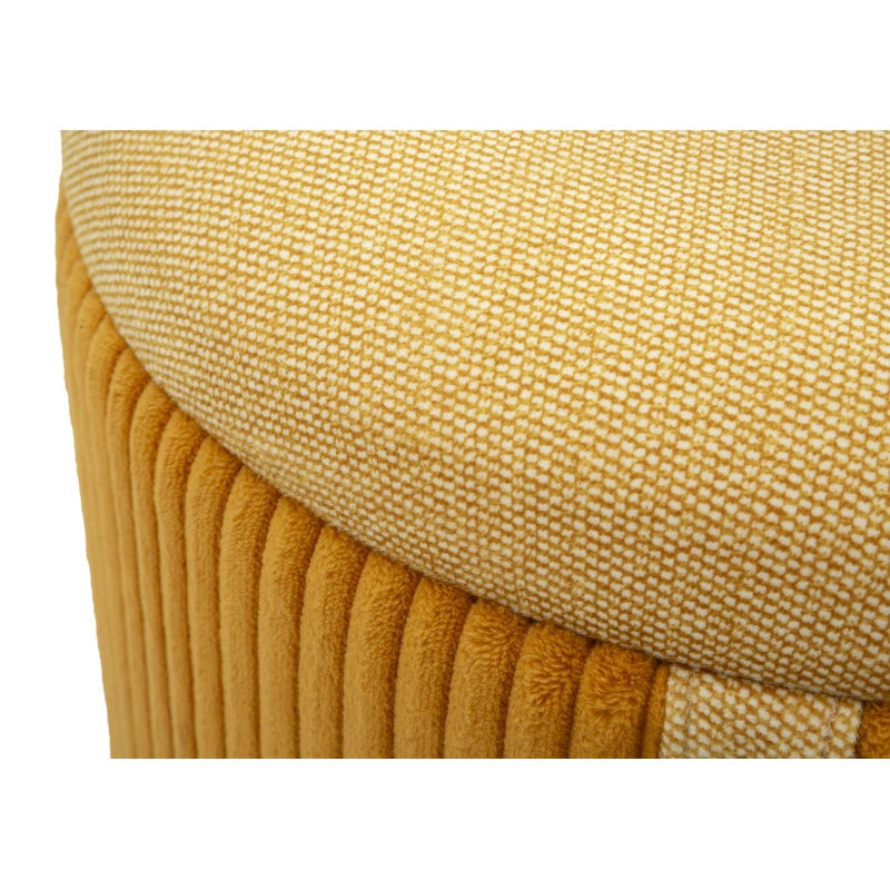 Puff Con Contenitore Bolzano Senape Set 2 Pz cm ø 38x38-32x28
