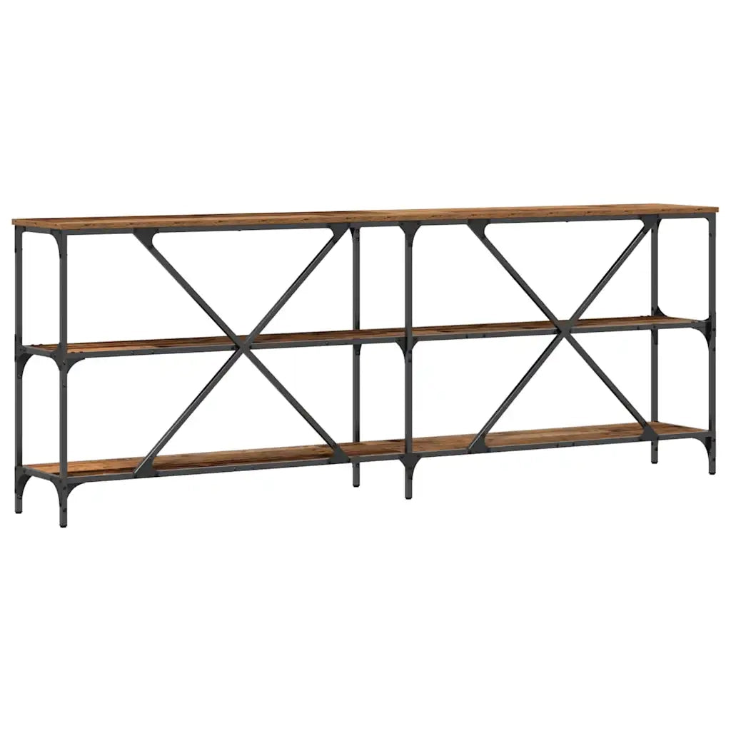 Tavolo consolle con lo scaffale Legno vecchio 200 x 30 x 75 cm 863445
