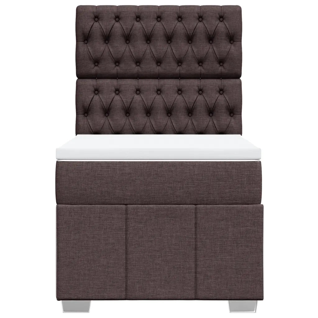 Giroletto a Molle con Materasso Marrone Scuro 100x200cm Tessuto 3291589