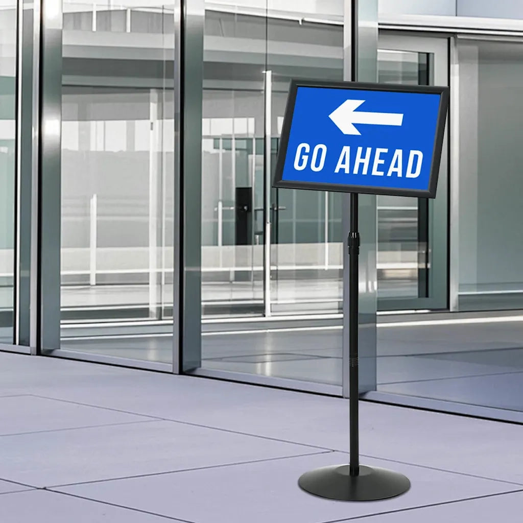 Supporto Poster a Piedistallo Argento a3 PVC e Acciaio