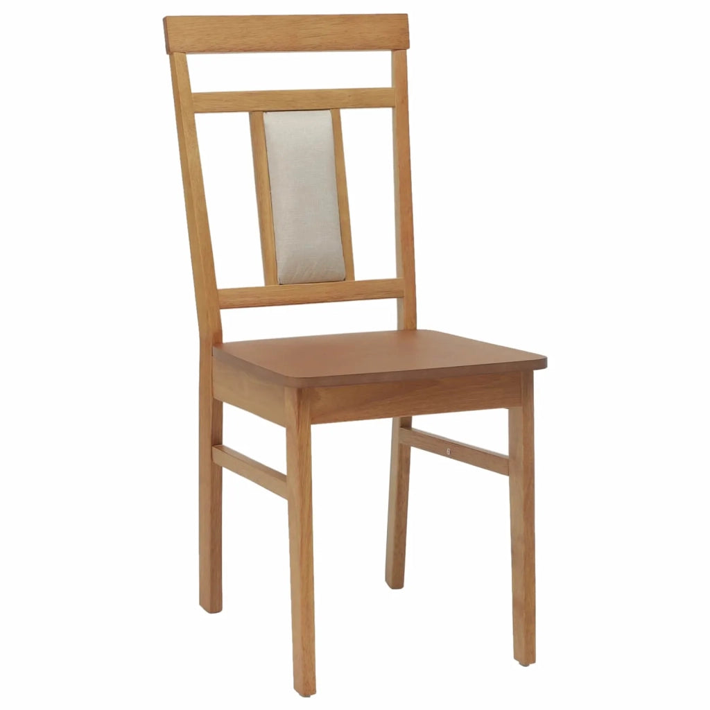 Sedia da pranzo 2 pcs Naturale Legno di gomma solido 42020504