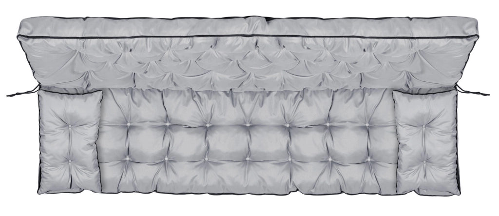 AIO FACTORY 150x60x50 cm Set da giardino impermeabile con cuscino grigio