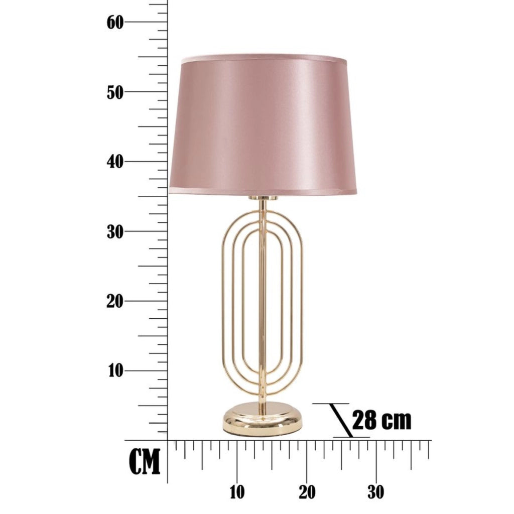 Lampada da Tavolo VKH139, Rosa, Metallo, 28x28x55 cm