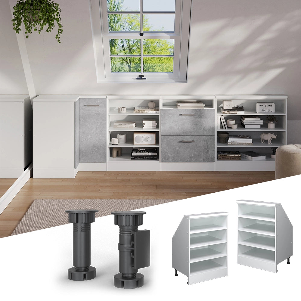 Mobile sottotetto Rion Bianco/Bianco 60 x 83.8 cm con 4 scomparti Vicco