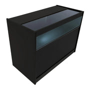 Bancone LED B1200 Nero con 1 Ripiano a Vista e 2 Chiusi