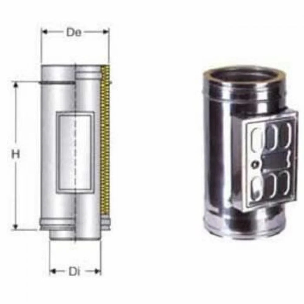 Inox doppia parete aisi 316 came ra raccolta incombusti d.180 230