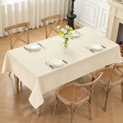 Tavolino Copri Tavolo in Beige, 140x240cm, Copri Tavolo in Poliestere, Impermeabile a Gocce di Acqua con Effetto Lotus, Resistente alle Macchie Permanenti per Ambiente Casa, Matrimoni, Feste