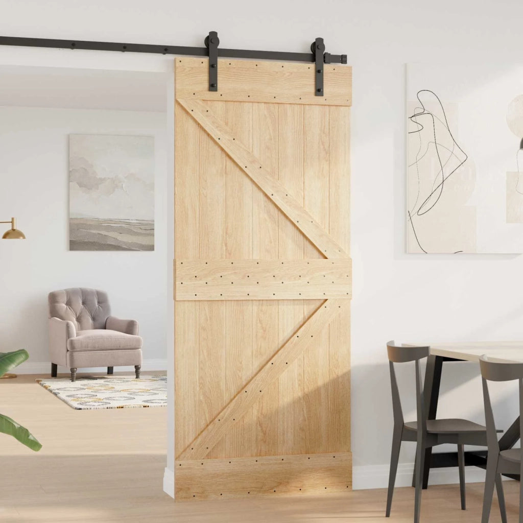 Porta NARVIK Naturale 90 x 210 cm Legno di pino solido 351043