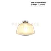 PLAFONIERA OTTONE SAT. VETRO ALPHA AMBRA 1176OS-PL1 ALPHA-AM