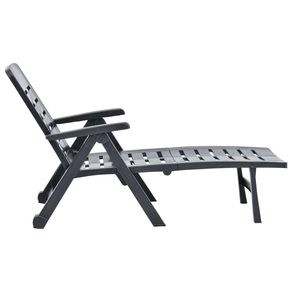 Lettino Prendisole Pieghevole in Plastica Antracite cod mxl 9533