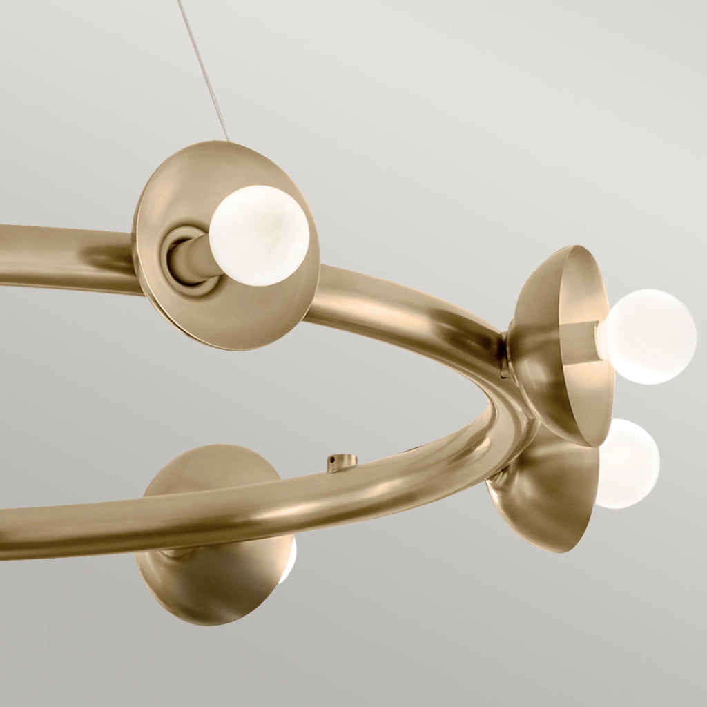 Lampadario ring loft oro 88cm 9xE14 Kichler Palta