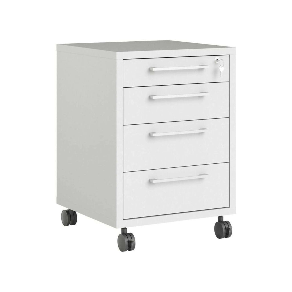 Cassettiera Ariosto, Settimino multiuso, Comò camera da letto, Mobile con cassetti, 49x48 h68 cm, Bianco
