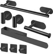 Kit di asciugamani senza fori - 8 pezzi - kit da bagno - Acciaio inossidabile 304 - chiodi adesivi - appendi asciugamani per bagno - cucina - toilette - ufficio - design moderno