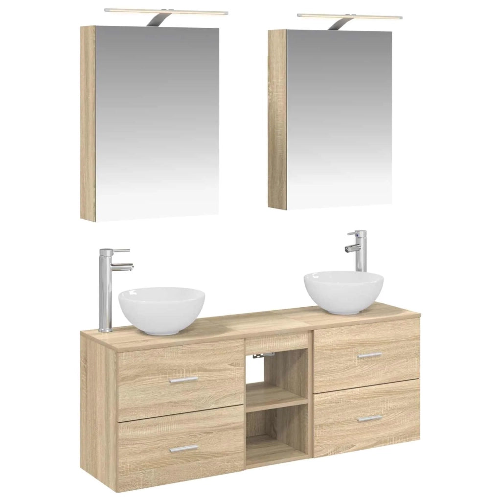 Set di Armadi da Bagno 5 pcs Rovere Sonoma 50 x 14,5 x 70 cm 3406673