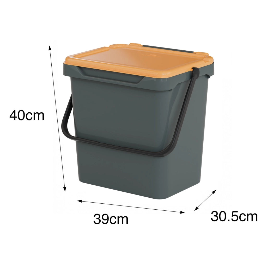 Contenitore per Rifiuti Foscas, Pattumiera Capacità 35 lt Made in Italy, 40x31x39h cm Giallo
