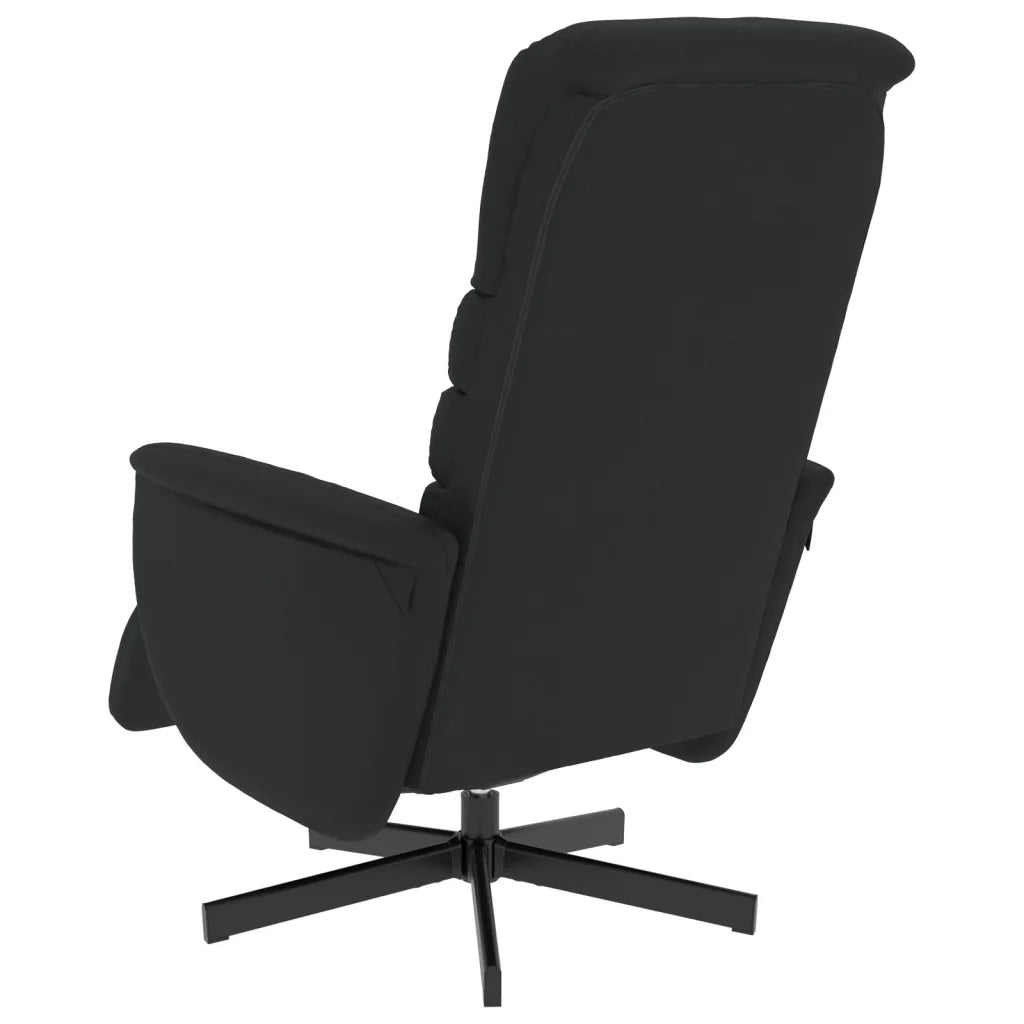 Poltrona Reclinabile con Poggiapiedi Nera in Similpelle 356703