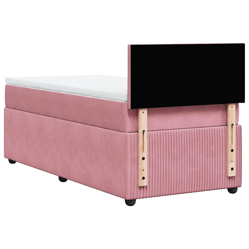 Giroletto a Molle con Materasso Rosa 90x200 cm in Velluto 3287637