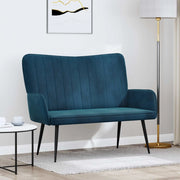 Sofa a Due Posti Blu 115 x 61 x 87 cm Velluto 42028968