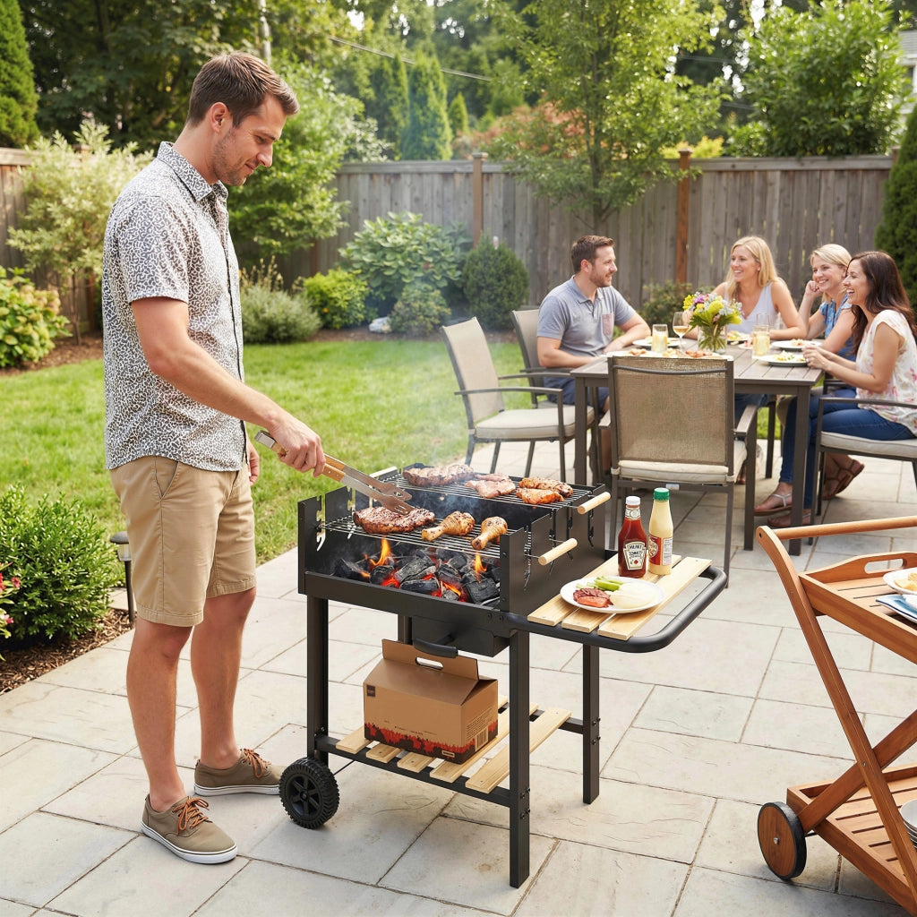 Carrello Barbecue Griglia a Carbone ¨C zephmum ¨C 99,5x58x82 cm