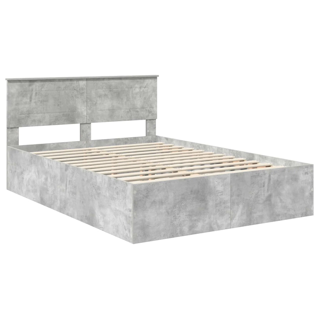 Struttura del letto con testiera Grigio cemento 150 x 200 cm 3408658