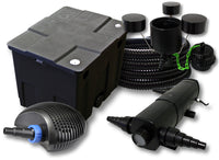 Set per laghetti filtro 12000l chiarificatore UVC 18W pompa 40W tubo da 25m skimmer CSP-250
