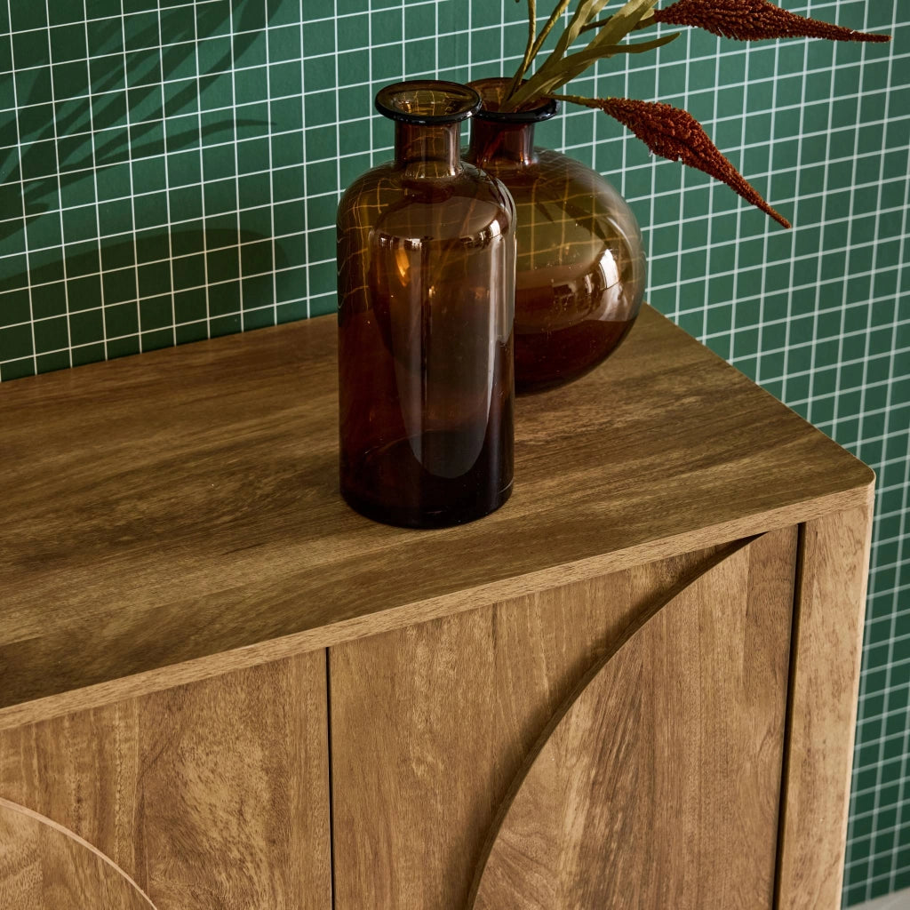 Credenza esotica effetto legno di mango 2 ante, 80cm, effetto legno