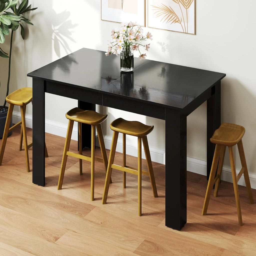 Tavolo da pranzo estensibile per cucina-Tavolo da cucina moderno con piano regolabile Nero