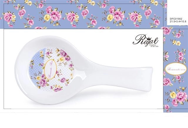Poggiamestolo da Tavola Cucina in Ceramica Decoro Romantic Rose