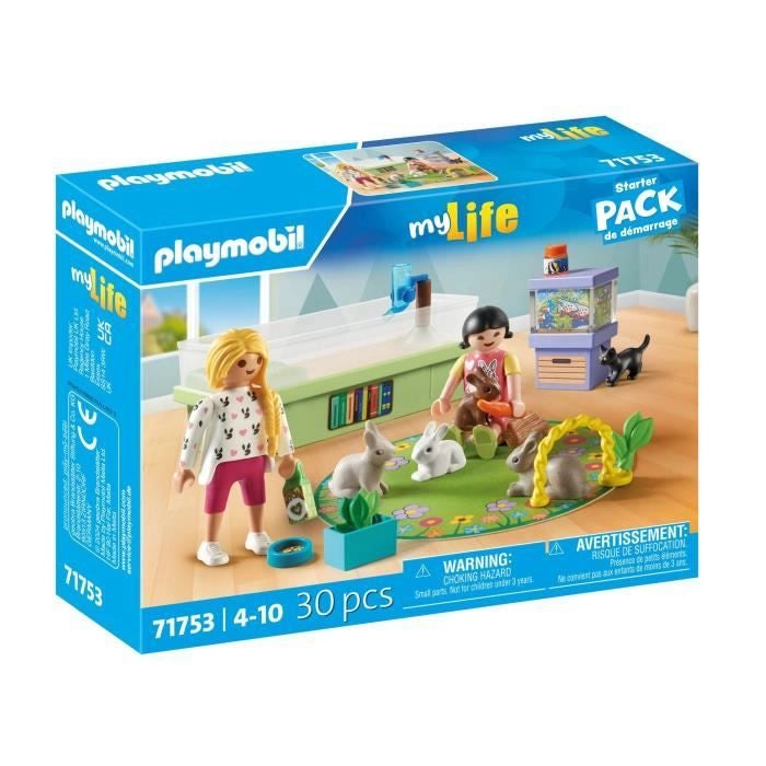PLAYMOBIL 71753 Negozio di animali con recinto per conigli, La mia vita, Cura degli animali, 30 pezzi, dai 4 anni in su