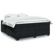 Giroletto a Molle con Materasso Nero 180x200 cm in Velluto 3285301
