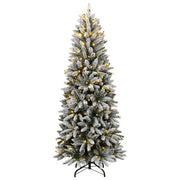 Albero di Natale Artificiale con 300 LED e Neve Floccata 180 cm 3315765