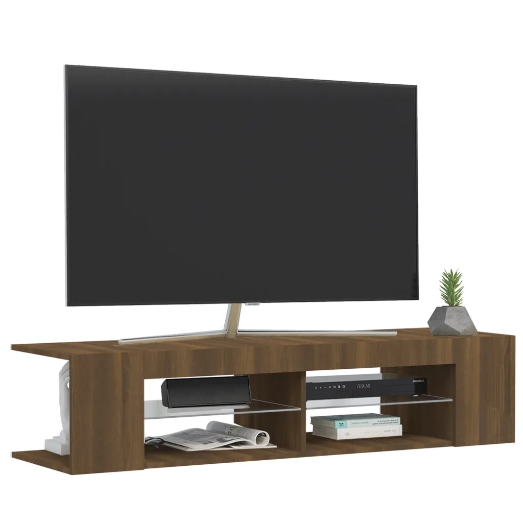 Mobile Porta TV con Luci LED Marrone Chiaro 135x39x30 cm cod mxl 14019