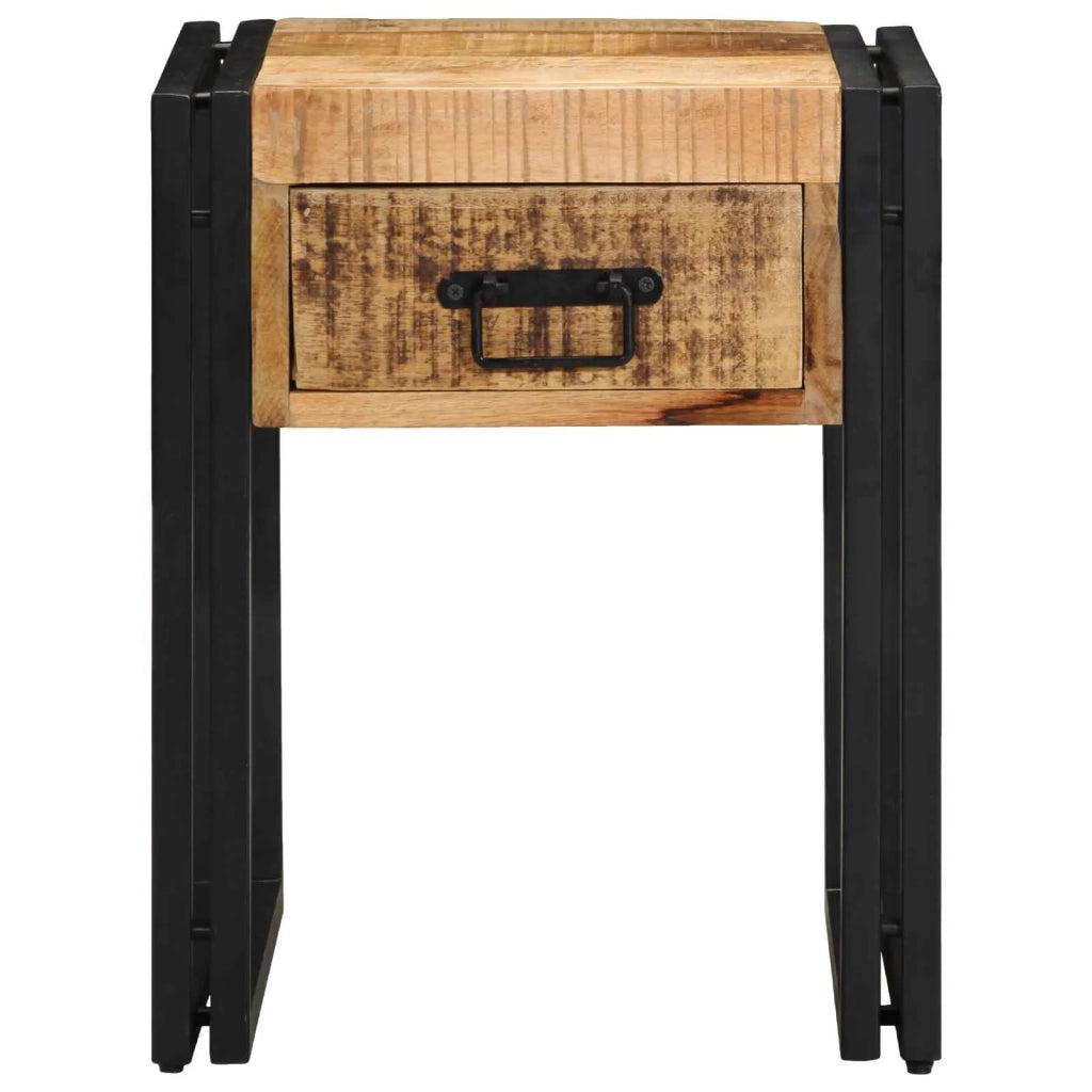Tavolino Marrone e Nero 40 x 40 x 50 cm Legno di mango massello 4016712