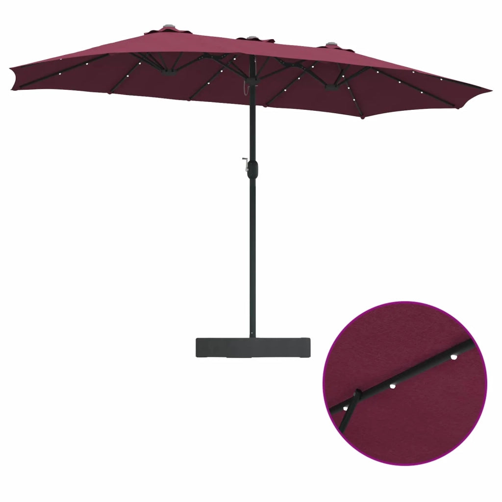 Ombrello da giardino Rosso Bordeaux 385 x 209 x 244 cm 42003287