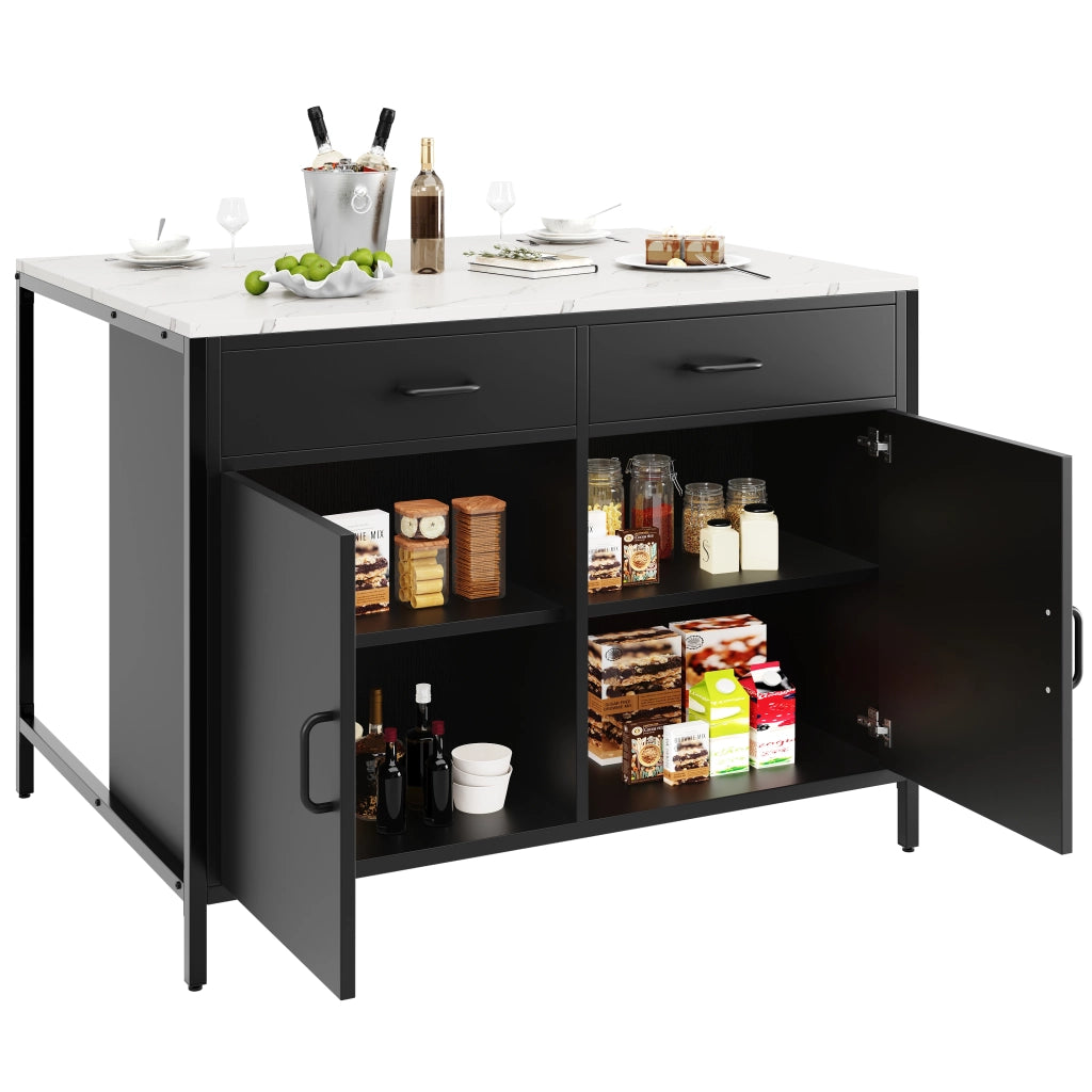 Tavolo Bar Alto ¨C MINIMAL ¨C Piano Effetto Marmo, Moderno, Gambe Regolabili
