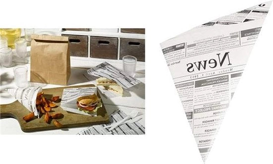 Set di sacchetti di carta per cucina 325 x 23 x 23 cm Newsprint 250g - confezione da 1000 pezzi