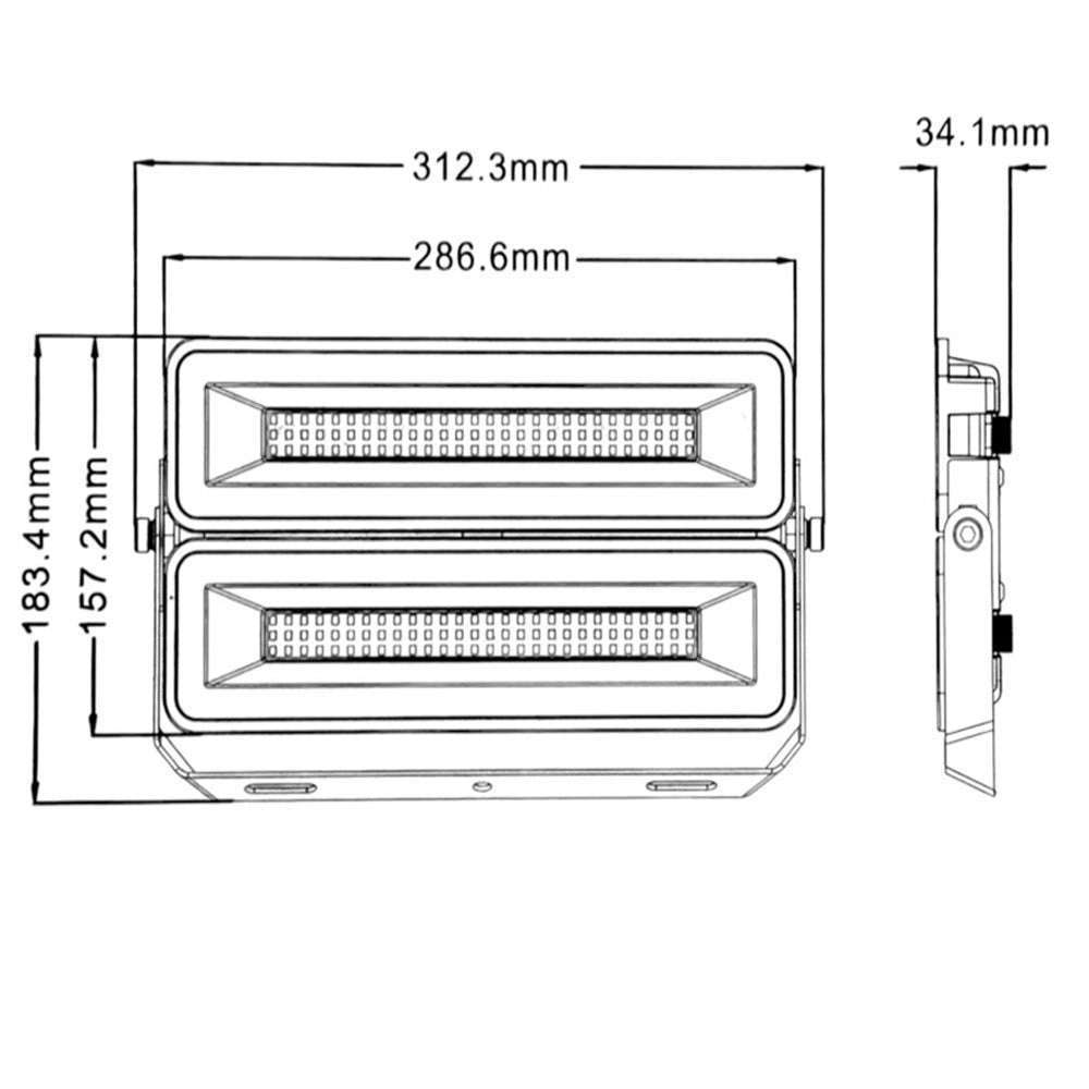 Trade Shop - Faro Led Modulare 100 Watt Nero Proiettore Da Esterno Luce Fredda 6000k Ip65 El-100w-f -