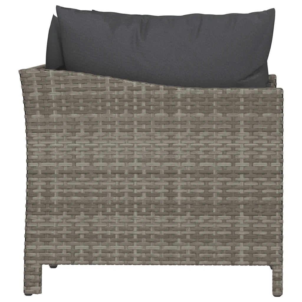 Set da giardino 2 pz | Set Salotto da Giardino con cuscini grigio in polyrattan
